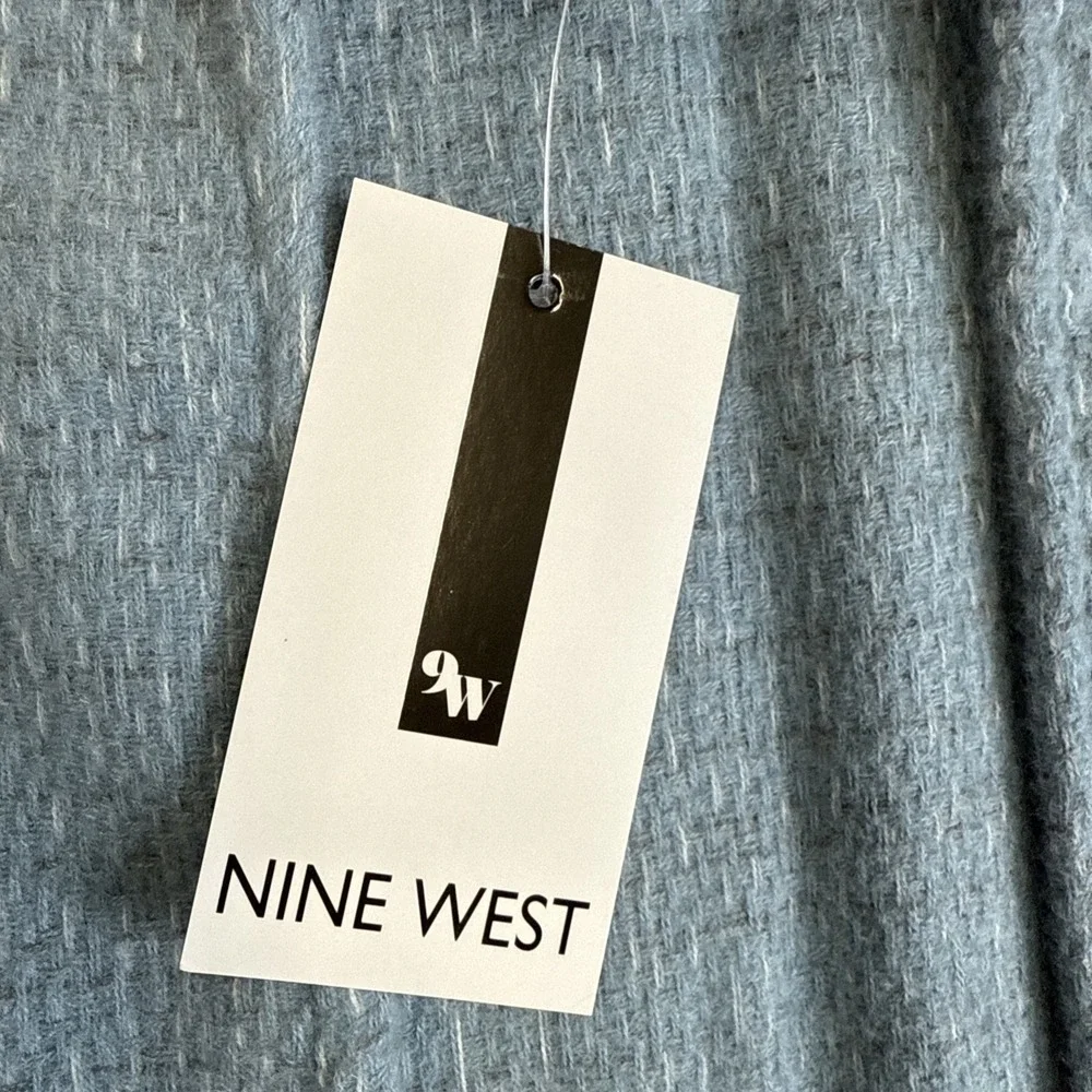 Nine‎ West Shawl Womens One Size Blue Plaid Cover Up Scarf Soft New With Tag